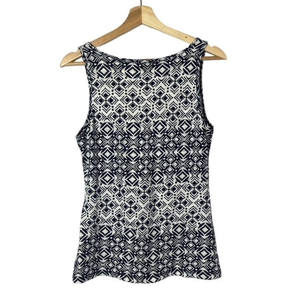 Banana Republic Blue & White Printed Henley Tank Top S - Picture 3 of 3